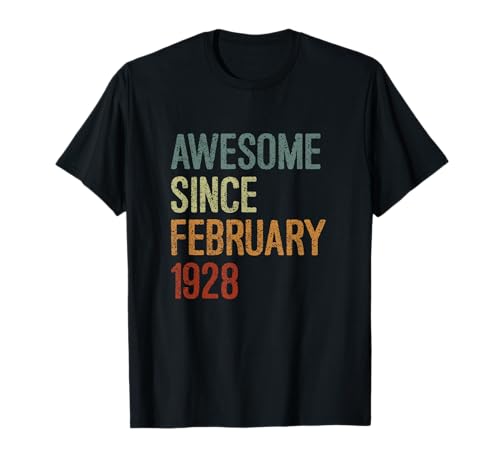 Impresionante desde febrero de 1928, regalo de cumpleaños divertido retro Camiseta
