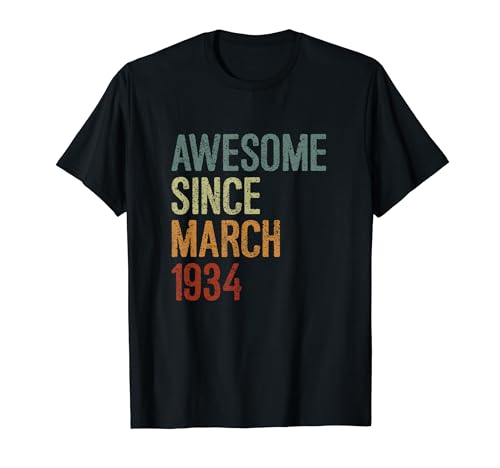 Impresionante desde marzo de 1934, regalo de cumpleaños divertido retro Camiseta