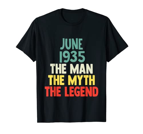 The Man Myth Legend 1935 - Regalo de cumpleaños del 87 de junio para 87 años Camiseta