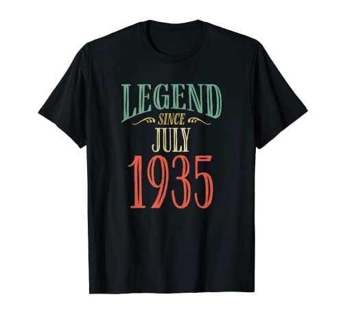 Leyenda desde julio de 1935 diseño de cumpleaños Camiseta