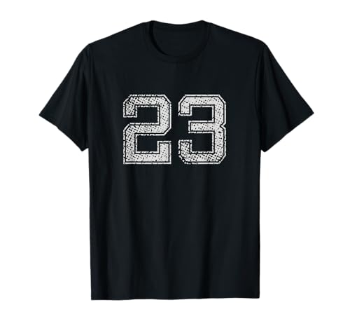 Número # 23 Numerado Estilo Retro Cumpleaños Camiseta