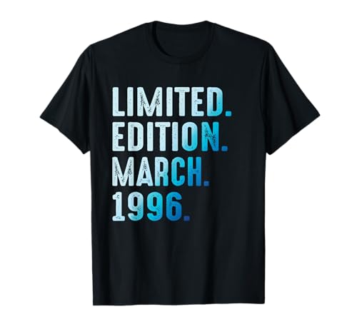 Marzo 1996 Año 1996 Cumpleaños 1996 Edición Limitada Camiseta