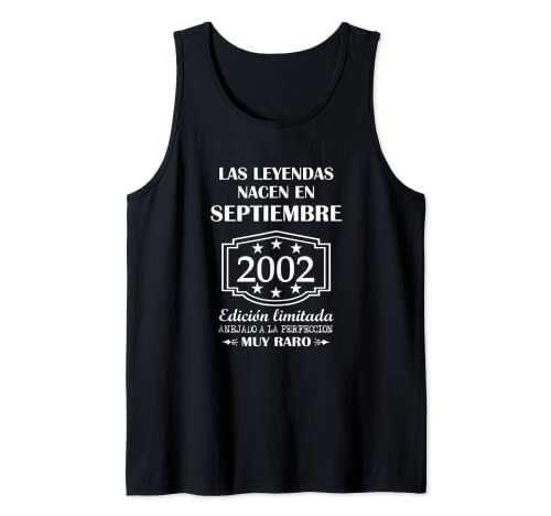 Las Leyendas nacen en Septiembre de 2002 cumpleaños Camiseta sin Mangas