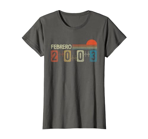 Febrero 2003 Vintage - 23 Años Regalo Cumpleaños Hombre Camiseta, Mujer, Asfalto, S