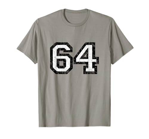 Número 64 (Blanco y negro Vintage) 64º Cumpleaños No.64 Camiseta