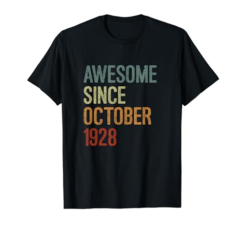 Impresionante desde octubre de 1928, regalo de cumpleaños divertido retro Camiseta