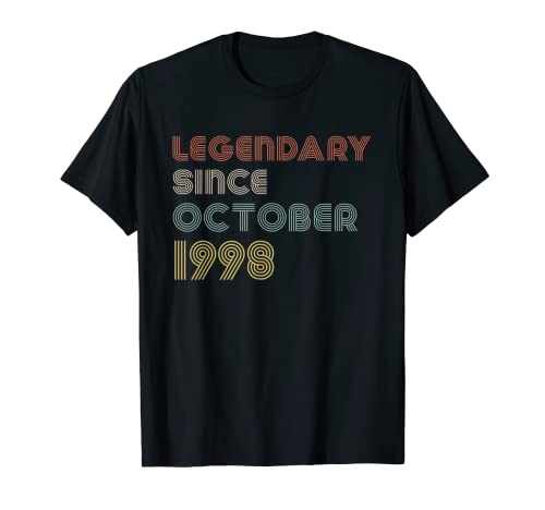 Fun 1998 Legendary Since Octubre Camiseta 1998 Años de cumpleaños Camiseta