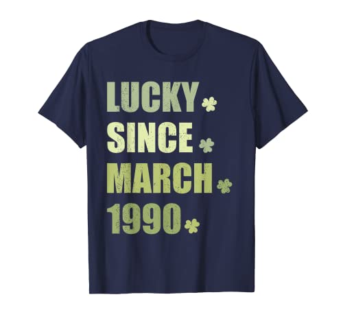 Lucky since marzo 1990, San Patricio fiesta de 33 cumpleaños Camiseta