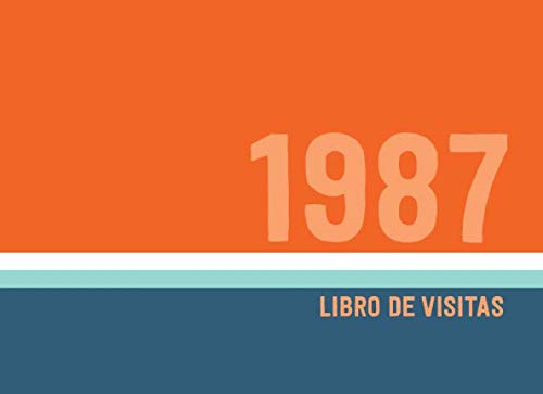 1987 Libros de Visitas: Libro de visitas para fiestas de cumpleaños de estilo retro para que la...