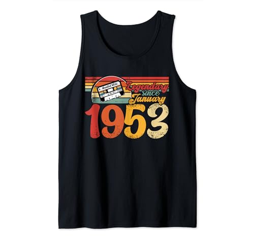 Fiesta de cumpleaños Fiesta Cassette Vintage Enero 1953 Camiseta sin Mangas