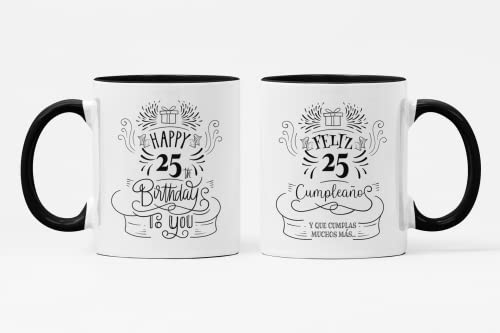 SAQUITOMAGICO Taza Cumpleaños 25 Años – Regalo Original y Divertido – Taza de Desayuno...
