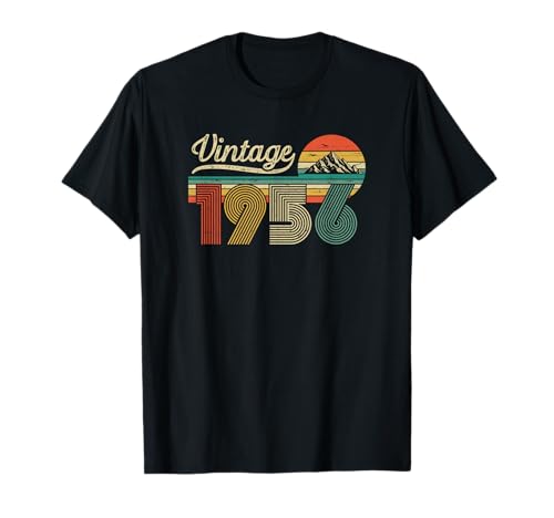 70 Años Cumpleaños Hombre Mujer Hecho en 1956 Vintage Regalo Camiseta