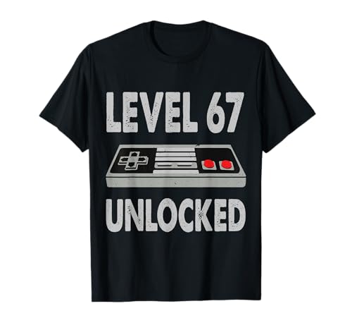 Camiseta desbloqueada Nivel 67 Videojugador 67 Cumpleaños Camiseta