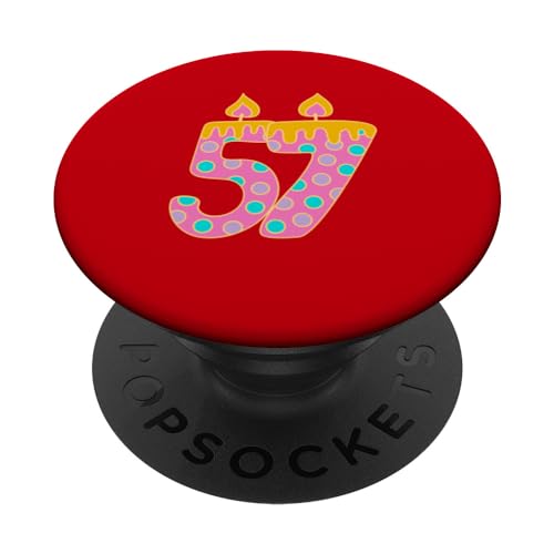 57 Años Cumpleaños Número Cincuenta Y Siete Globo 57 PopSockets PopGrip Intercambiable