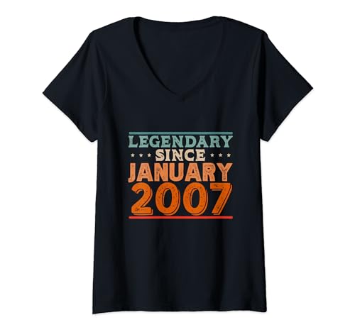 Legendary desde enero de 2007 impresionante fiesta retro de cumpleaños Camiseta Cuello V