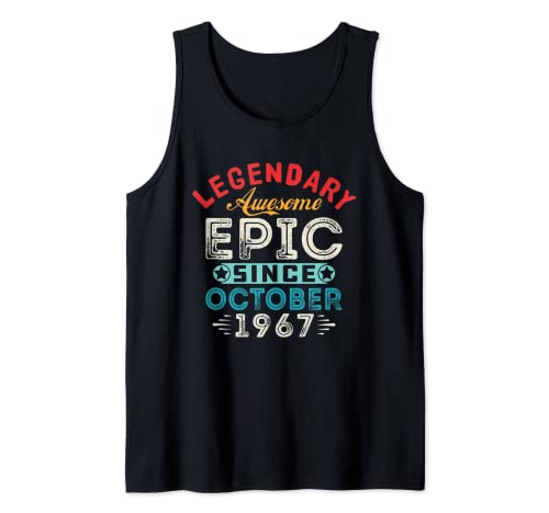Octubre 1967 Fiesta de cumpleaños Regalos Vintage Para 52 Años Camiseta sin Mangas