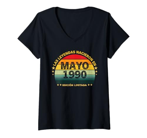 Mujer 36 cumpleaños Hombre Mujer Regalo Mayo 1990 Camiseta Cuello V