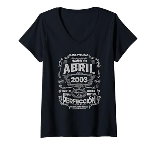 Mujer Mujer Leyendas Abril 2003 Hombre Mujer 22 Años Cumpleaños Camiseta Cuello V