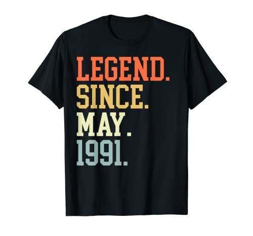 Leyenda desde mayo de 1991 Para hombres y mujeres mayo de 1991 Camiseta