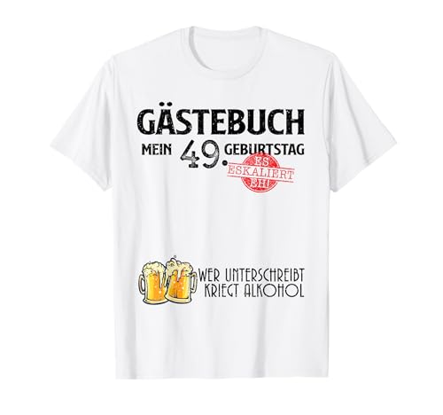 Divertido libro de visitas 49 años cumpleaños Camiseta