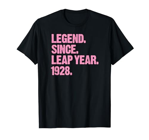 Leyenda desde el año bisiesto 1928 Febrero 29 Fiesta de cumpleaños Camiseta