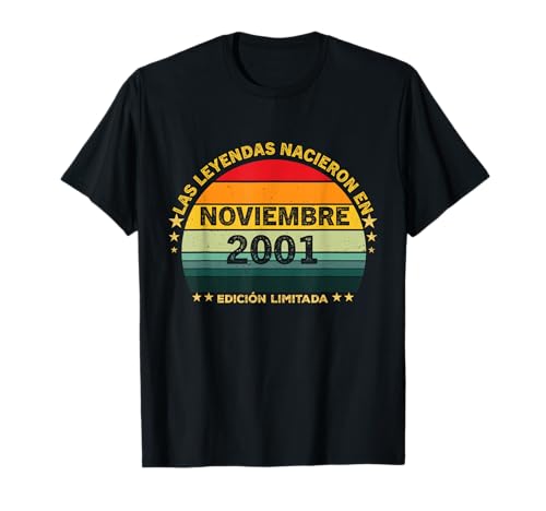 24 Años Cumpleaños Vintage Nacido En Noviembre 2001 Camiseta
