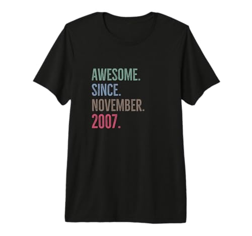 Impresionante Desde noviembre de 2007 Edad Cumpleaños Idea Camiseta Premium