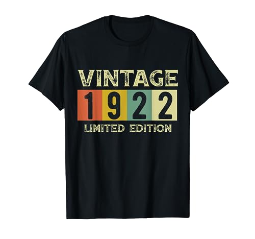 Vintage 1922 regalo de cumpleaños 99 Camiseta