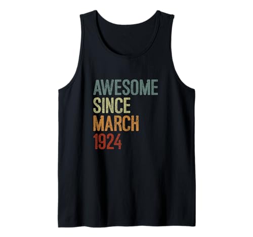 Impresionante desde marzo de 1924, regalo de cumpleaños divertido retro Camiseta sin Mangas