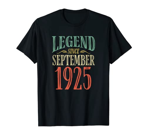 Leyenda desde septiembre 1925 Diseño de cumpleaños Camiseta