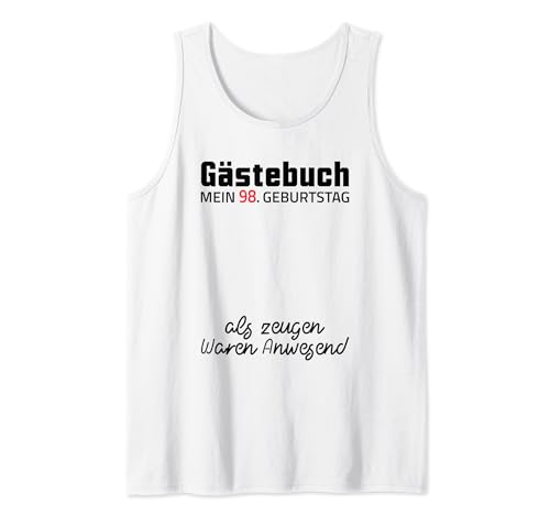 Gästebuch Mein 98. Geburtstag Libro de visitas Firma Camiseta sin Mangas