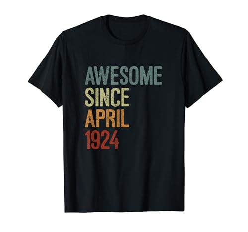 Impresionante desde abril de 1924, regalo de cumpleaños divertido retro Camiseta