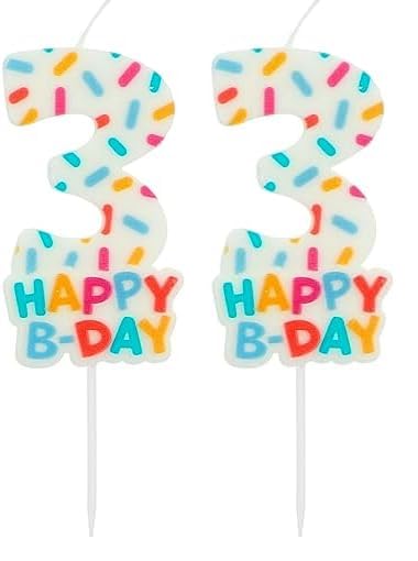 Folat 24113 Velas de Pastel - Vela Cozy Sprinkles Número 3-7 cm Adornos para pasteles para fiestas...