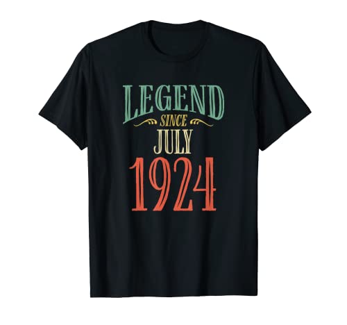 Leyenda desde julio de 1924 diseño de cumpleaños Camiseta