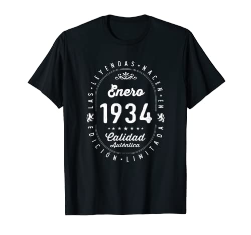 88 años Cumpleaños Las Leyendas nacen en Enero de 1934 Camiseta