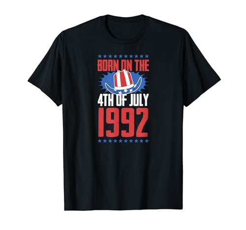 Nacido el 4 de julio de 1992 Año de nacimiento USA Fiesta de cumpleaños Camiseta