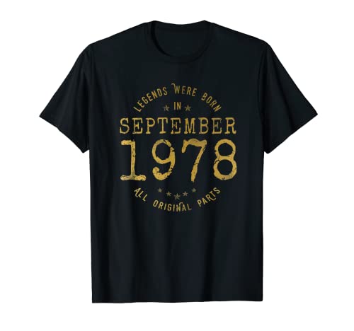 Legends Were Born In September 1978 Cumpleaños Camiseta