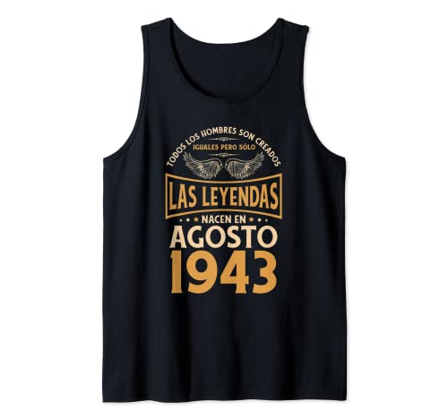 Cumpleaños Hombre Regalos Las Leyendas Agosto 1943 Camiseta sin Mangas