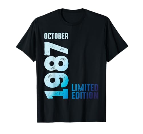Octubre 1987 Edición Limitada Año 1987 Cumpleaños 1987 Camiseta