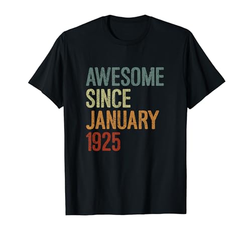 Impresionante desde enero de 1925, regalo de cumpleaños divertido retro Camiseta