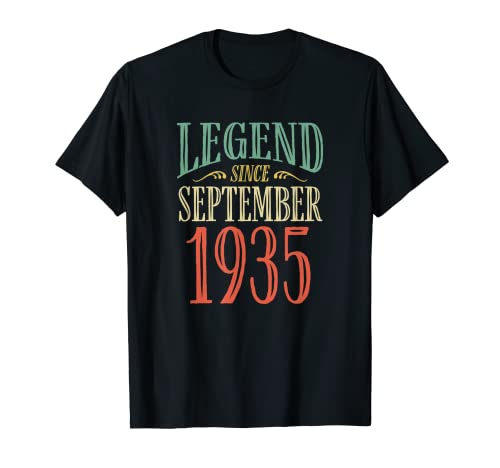 Leyenda desde septiembre 1935 Diseño de cumpleaños Camiseta