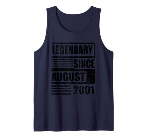 25 cumpleaños Legendario Desde Agosto de 2001 cumpleaños Camiseta sin Mangas