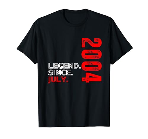 Nacido en julio de 2004 Leyenda de cumpleaños vintage desde julio de 2004 Camiseta