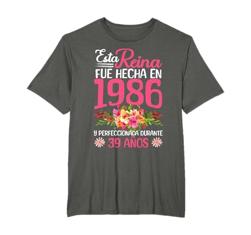 39 Años Regalo de Cumpleaños Mujer Hecha En 1986 39 Años Camiseta
