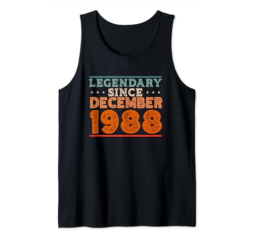Legendario desde diciembre de 1988 retro vintage fiesta de cumpleaños Camiseta sin Mangas