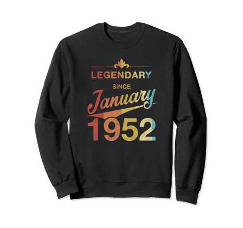 70 cumpleaños Nacido en enero de 1952 Vintage 70 años Sudadera