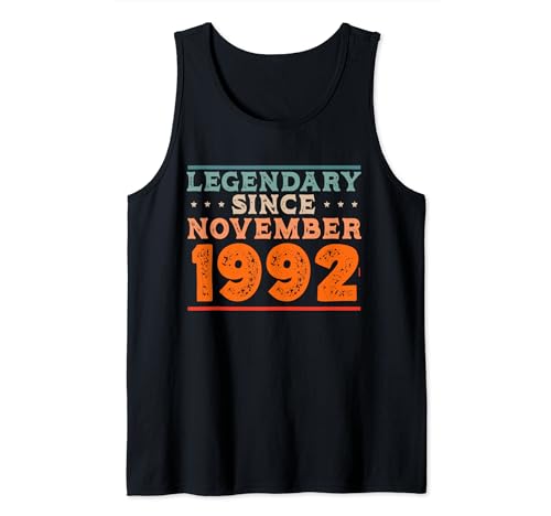 Legendario desde noviembre de 1992 retro vintage fiesta de cumpleaños Camiseta sin Mangas