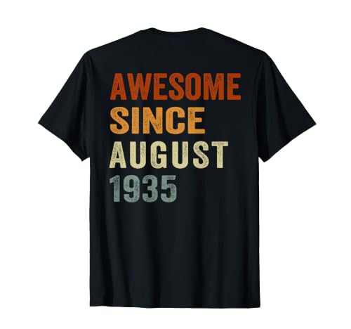 (En la Parte Trasera) Retro Desde Agosto de 1935 91 años 91 cumpleaños Camiseta