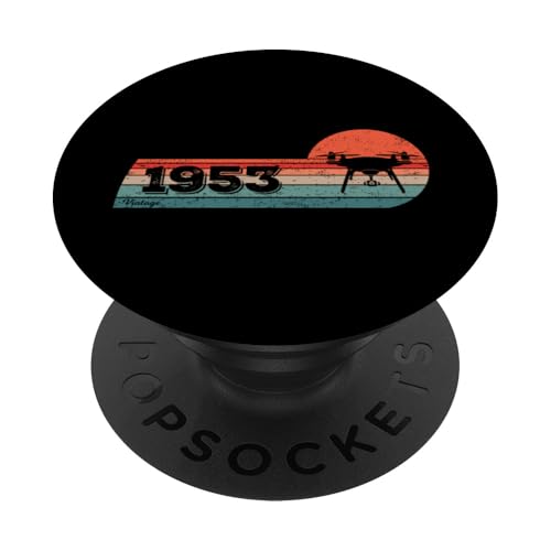 Drones-Pilotos Cumpleaños Nacido en 1953 Quadrocopter Drones PopSockets PopGrip Adhesivo