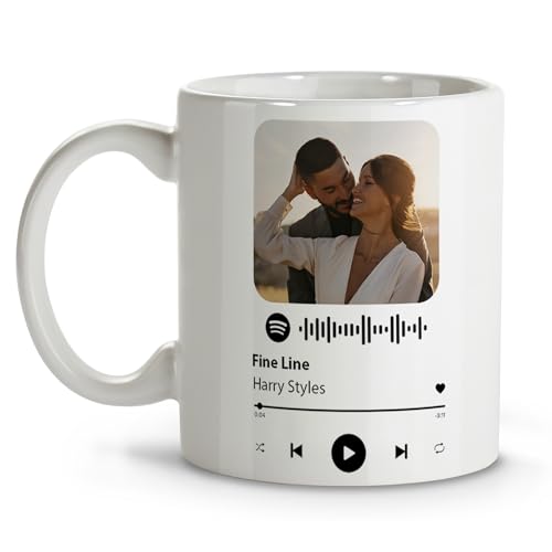 Taza Spotify Personalizada con Foto y Texto. Amigo Invisible Regalos Originales. Placa Spotify...